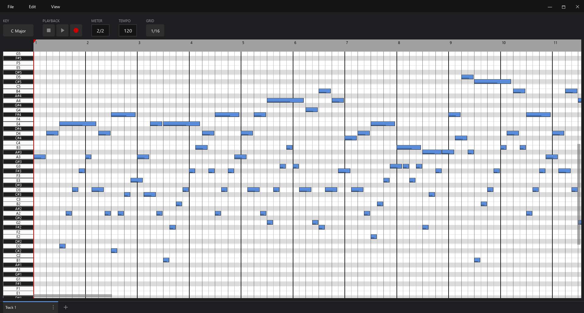 MIDIsequencer screenshot